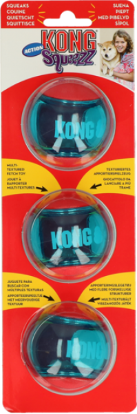 Kong Squeezz Action Red Medium 6cm 3er Pack